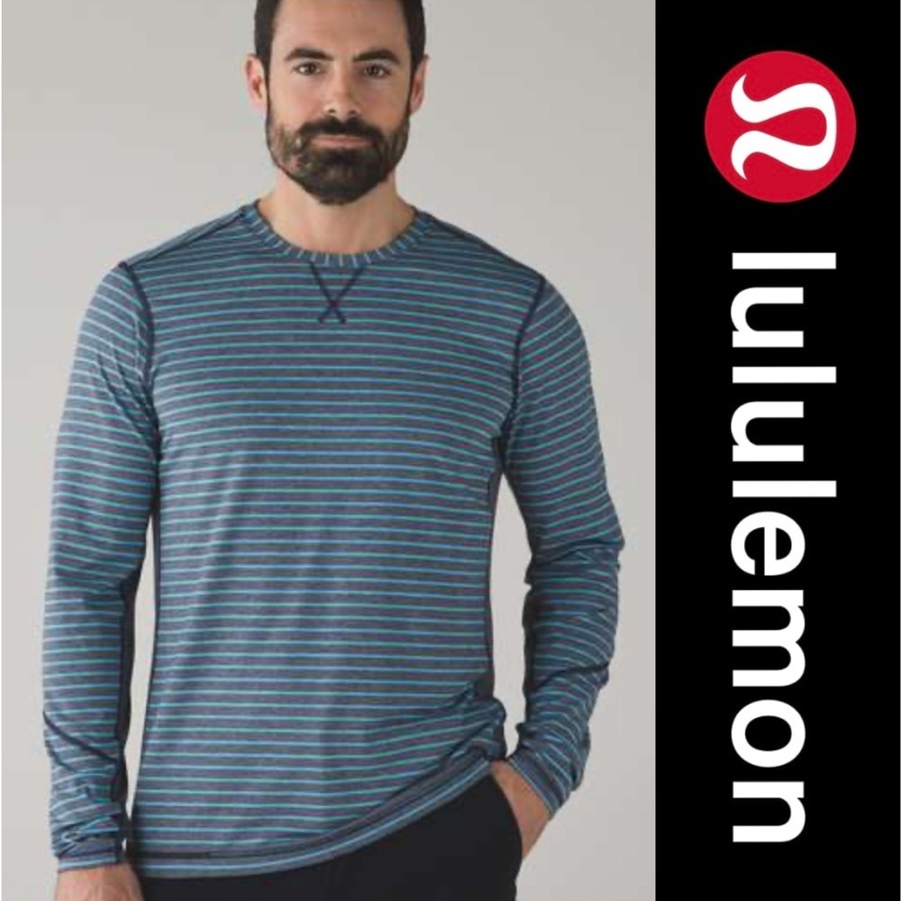 Lululemon T.H.E. Long Sleeve
Raven Stripe Shirt Tee T-Shirt Men’s Small S